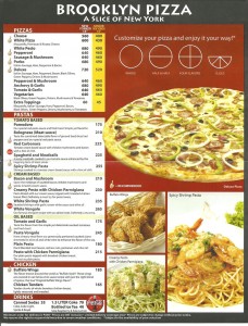 Brooklyn on sale pizza menu