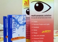 Contact lens for Sept. 2014 to 2015, affordable multipurpose solution with free case, and travel size multipurpose solution