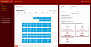 Appointment schedule calendar at nbi-clearance.com